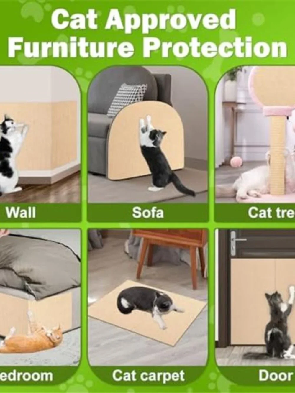 Cat Scratch Furniture Protector Felt Mat Adhesive Anti Scratch Couch Wall Guard